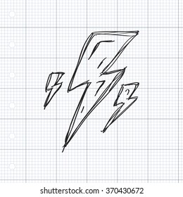 Simple Hand Drawn Doodle Of A Lightning Bolt