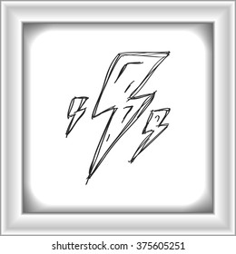 Simple Hand Drawn Doodle Of A Lightning Bolt