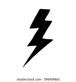 Simple Hand Drawn Doodle Of A Lightning Bolt, Isolated Doodle Illustration