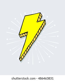 Simple hand drawn doodle of a lightning bolt