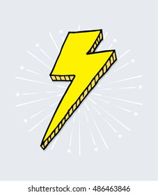  Simple hand drawn doodle of a lightning bolt