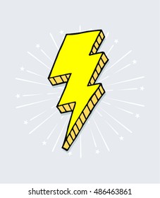  Simple hand drawn doodle of a lightning bolt