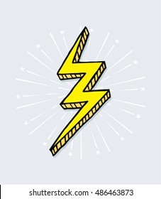  Simple hand drawn doodle of a lightning bolt