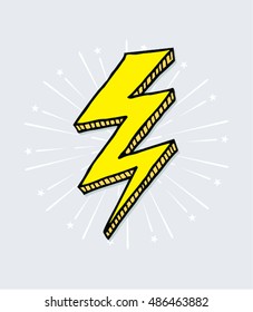  Simple hand drawn doodle of a lightning bolt