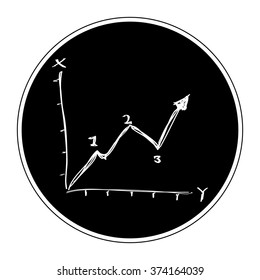 Simple hand drawn doodle of a line chart
