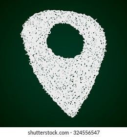 Simple hand drawn doodle of a location marker