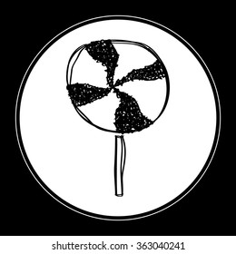 Simple hand drawn doodle of a lollipop