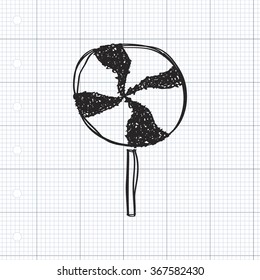 Simple hand drawn doodle of a lollipop