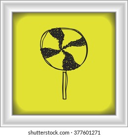 Simple hand drawn doodle of a lollipop