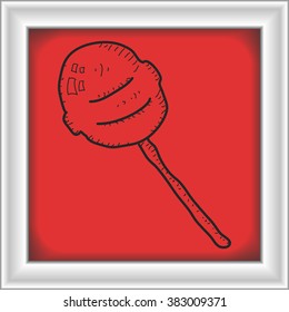 Simple hand drawn doodle of a lollipop