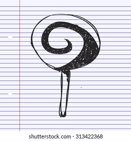 Simple hand drawn doodle of a lolly