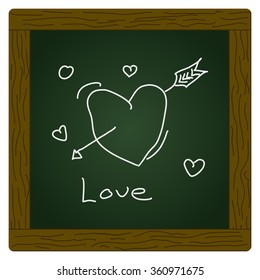 Simple hand drawn doodle of a love heart