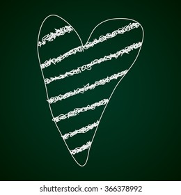 Simple hand drawn doodle of a love heart