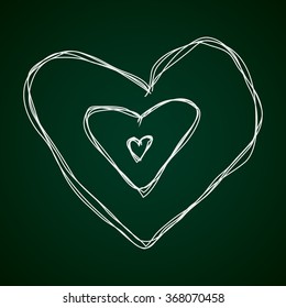 Simple hand drawn doodle of a love heart
