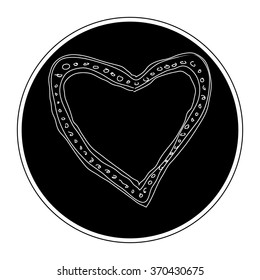 Simple hand drawn doodle of a love heart