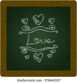 Simple hand drawn doodle of a love heart design