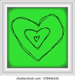 Simple hand drawn doodle of a love heart
