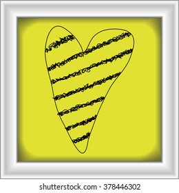 Simple hand drawn doodle of a love heart