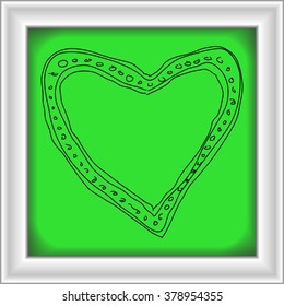 Simple hand drawn doodle of a love heart