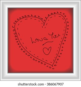 Simple hand drawn doodle of a love heart