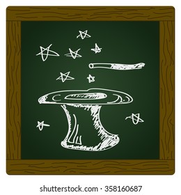 Simple hand drawn doodle of a magic hat