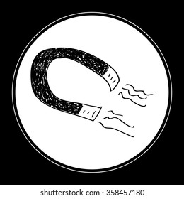 Simple hand drawn doodle of a magnet