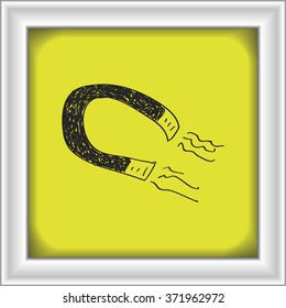 Simple hand drawn doodle of a magnet