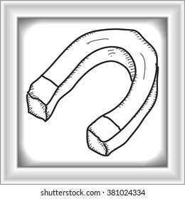 Simple hand drawn doodle of a magnet