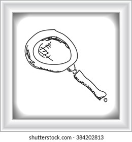 Simple hand drawn doodle of a magnifying glass