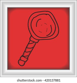 Simple hand drawn doodle of a magnifying glass