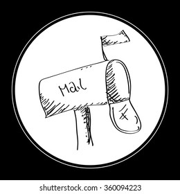 Simple hand drawn doodle of a mailbox