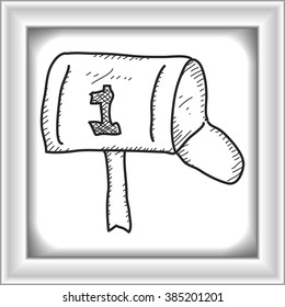 Simple hand drawn doodle of a mailbox