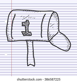 Simple hand drawn doodle of a mailbox