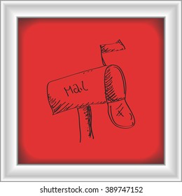 Simple hand drawn doodle of a mailbox