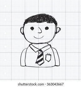 Simple hand drawn doodle of a man