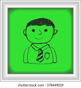 Simple hand drawn doodle of a man