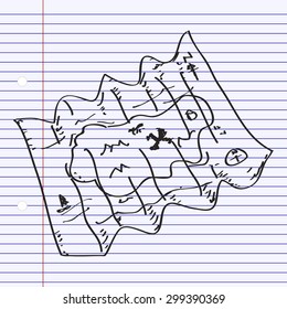 Simple hand drawn doodle of a map