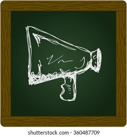 Simple hand drawn doodle of a megaphone