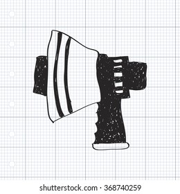 Simple hand drawn doodle of a megaphone