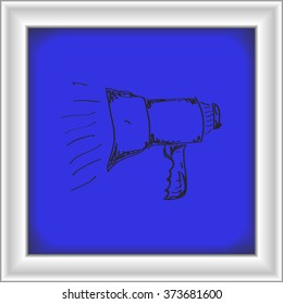 Simple hand drawn doodle of a megaphone