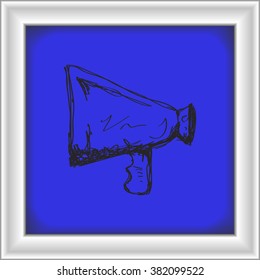 Simple hand drawn doodle of a megaphone