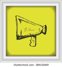 Simple hand drawn doodle of a megaphone