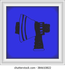 Simple hand drawn doodle of a megaphone