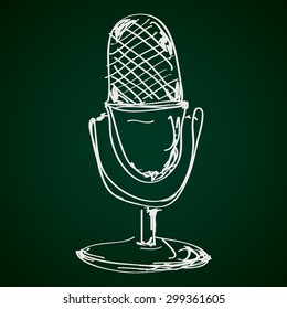 Simple hand drawn doodle of a microphone
