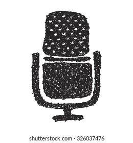 Simple hand drawn doodle of a microphone