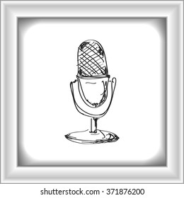 Simple hand drawn doodle of a microphone
