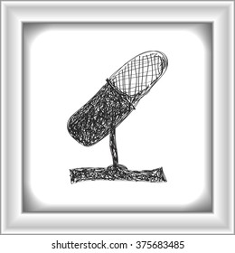 Simple hand drawn doodle of a microphone