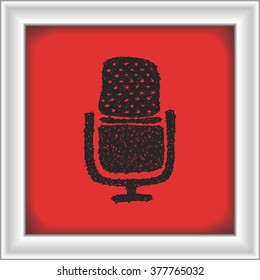 Simple hand drawn doodle of a microphone