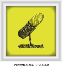 Simple hand drawn doodle of a microphone