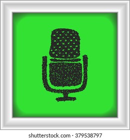 Simple hand drawn doodle of a microphone
